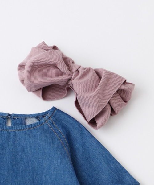 CIAOPANIC TYPY(チャオパニックティピー)の「□【KIDS】BIGリボンヘアターバン(ヘアバンド・キッズ・ベージュ/ネイビー/アイボリー/カーキ/ピンク・ONE SIZE)」の5枚目の写真