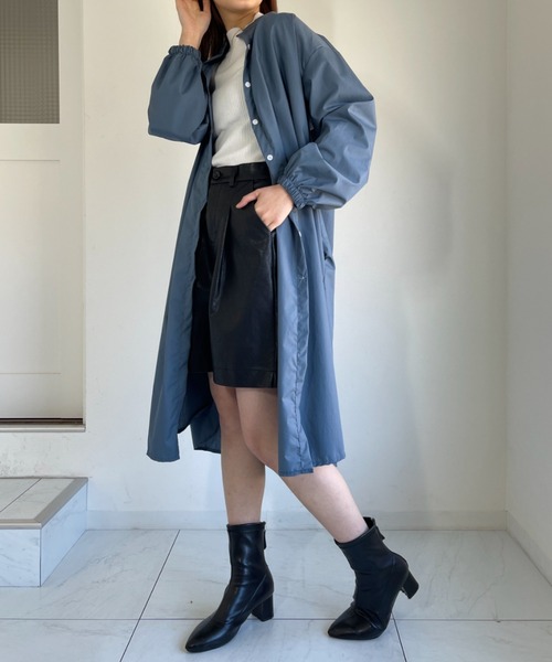 CLEA(クレア)の「バンドカラーシャツワンピース(シャツワンピース・レディース・ホワイト/ブラック/ベージュ/ブルー・FREE)」の2枚目の写真