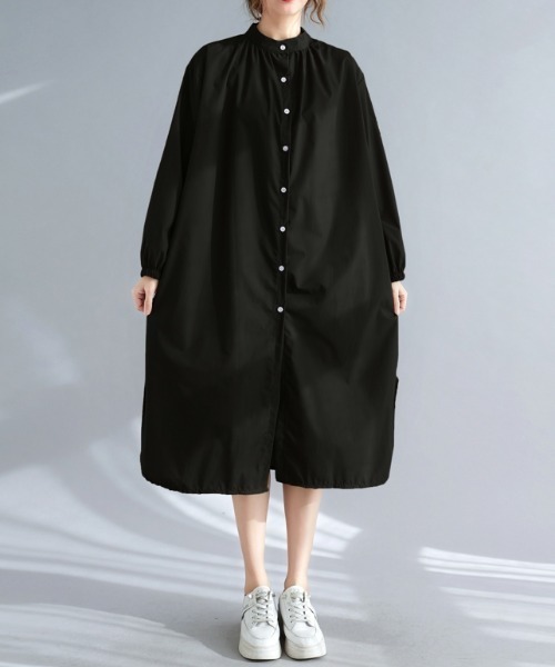 CLEA(クレア)の「バンドカラーシャツワンピース(シャツワンピース・レディース・ホワイト/ブラック/ベージュ/ブルー・FREE)」の13枚目の写真