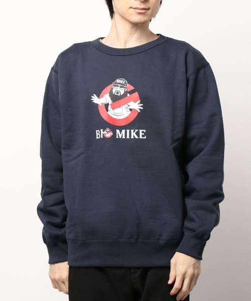 BIG MIKE(ビッグマイク)の「BIG MIKE ビッグマイク/ ヘビーウエイト プリントスウェットプルオーバー GOAST MIKE SWEAT // 102138801(スウェット・メンズ・ブラック/ネイビー/杢グレー・MEDIUM/LARGE/X-LARGE)」の4枚目の写真