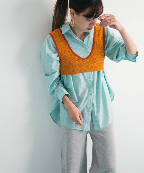 bohmal（ボマール）の「前後2wayメランジリブニットビスチェ（ベスト・レディース・レッド/イエロー/ブルー・FREE）」の9枚目の写真