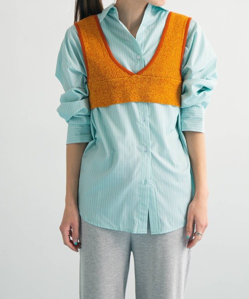 bohmal（ボマール）の「前後2wayメランジリブニットビスチェ（ベスト・レディース・レッド/イエロー/ブルー・FREE）」の22枚目の写真