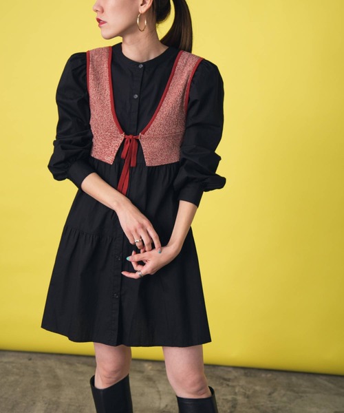 bohmal（ボマール）の「前後2wayメランジリブニットビスチェ（ベスト・レディース・レッド/イエロー/ブルー・FREE）」の19枚目の写真