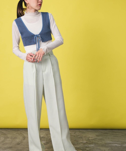 bohmal（ボマール）の「前後2wayメランジリブニットビスチェ（ベスト・レディース・レッド/イエロー/ブルー・FREE）」の14枚目の写真