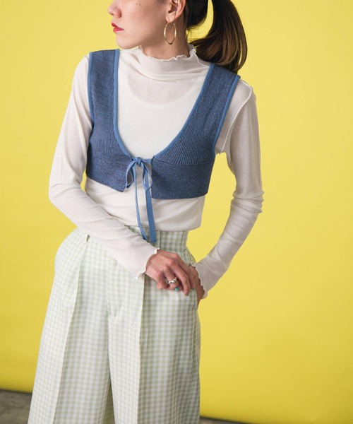 bohmal（ボマール）の「前後2wayメランジリブニットビスチェ（ベスト・レディース・レッド/イエロー/ブルー・FREE）」の15枚目の写真