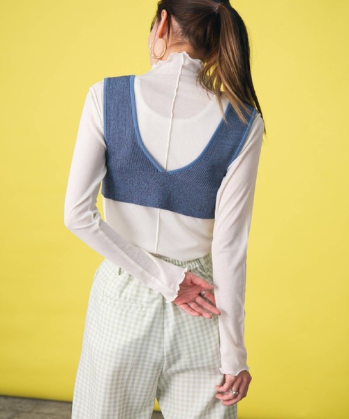 bohmal（ボマール）の「前後2wayメランジリブニットビスチェ（ベスト・レディース・レッド/イエロー/ブルー・FREE）」の16枚目の写真