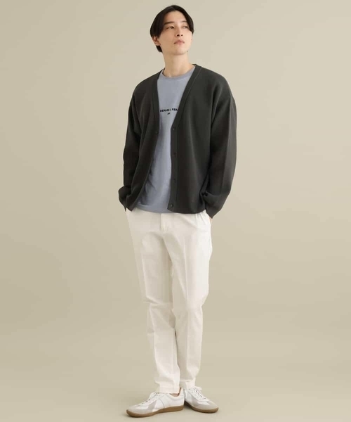 a.v.v（アーヴェヴェ）の「【洗濯機で洗える】アゼワイドシルエットカーディガン（カーディガン/ボレロ・メンズ・ピンク/グリーン/チャコールグレー/ライトブルー・50/46/44/48）」の12枚目の写真