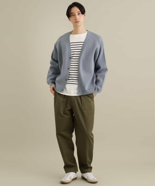 a.v.v（アーヴェヴェ）の「【洗濯機で洗える】アゼワイドシルエットカーディガン（カーディガン/ボレロ・メンズ・ピンク/グリーン/チャコールグレー/ライトブルー・50/46/44/48）」の14枚目の写真