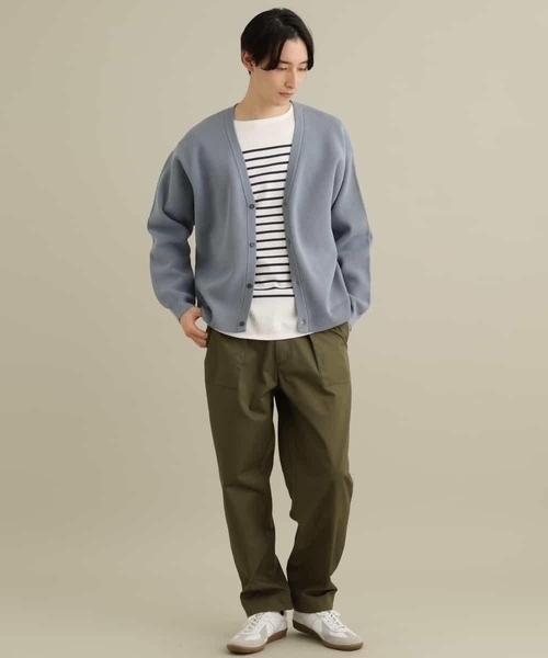 a.v.v（アーヴェヴェ）の「【洗濯機で洗える】アゼワイドシルエットカーディガン（カーディガン/ボレロ・メンズ・ピンク/グリーン/チャコールグレー/ライトブルー・50/46/44/48）」の15枚目の写真