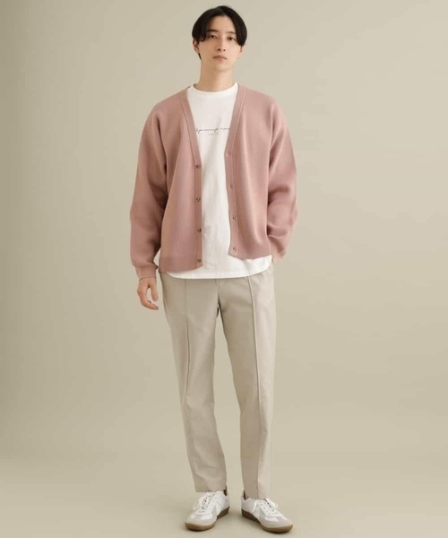 a.v.v（アーヴェヴェ）の「【洗濯機で洗える】アゼワイドシルエットカーディガン（カーディガン/ボレロ・メンズ・ピンク/グリーン/チャコールグレー/ライトブルー・50/46/44/48）」の19枚目の写真