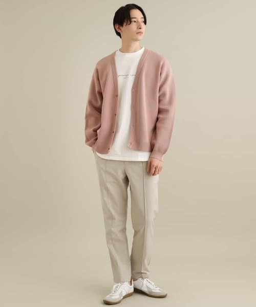 a.v.v（アーヴェヴェ）の「【洗濯機で洗える】アゼワイドシルエットカーディガン（カーディガン/ボレロ・メンズ・ピンク/グリーン/チャコールグレー/ライトブルー・50/46/44/48）」の20枚目の写真