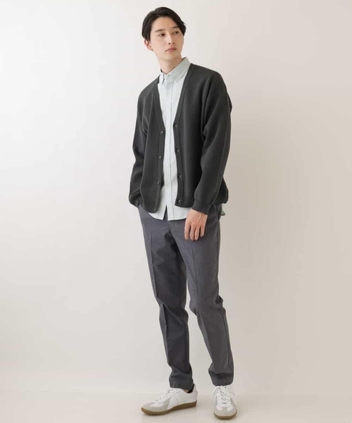 a.v.v（アーヴェヴェ）の「【洗濯機で洗える】アゼワイドシルエットカーディガン（カーディガン/ボレロ・メンズ・ピンク/グリーン/チャコールグレー/ライトブルー・50/46/44/48）」の21枚目の写真