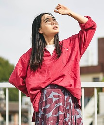 インド綿麻 スラブローン セーラーカラーシャツ