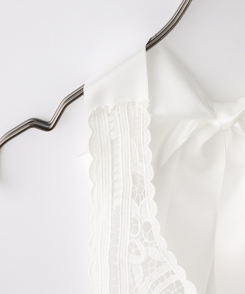 CIAOPANIC（チャオパニック）の「レース×リボン付け襟（付け襟・レディース・ブラック/オフホワイト・ONESIZE）」の3枚目の写真