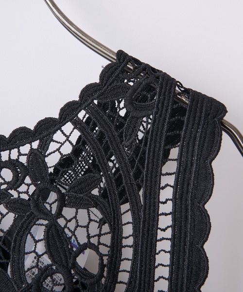 CIAOPANIC（チャオパニック）の「レース×リボン付け襟（付け襟・レディース・ブラック/オフホワイト・ONESIZE）」の6枚目の写真