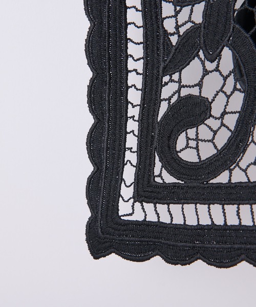 CIAOPANIC（チャオパニック）の「レース×リボン付け襟（付け襟・レディース・ブラック/オフホワイト・ONESIZE）」の8枚目の写真