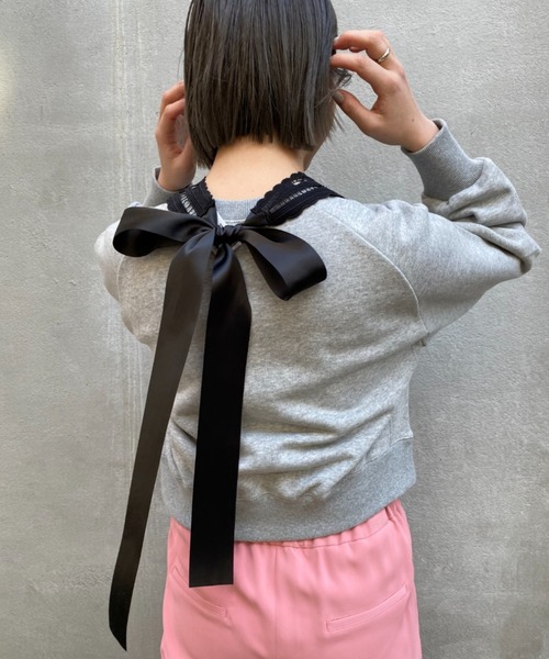 CIAOPANIC（チャオパニック）の「レース×リボン付け襟（付け襟・レディース・ブラック/オフホワイト・ONESIZE）」の14枚目の写真