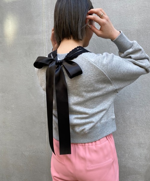 CIAOPANIC（チャオパニック）の「レース×リボン付け襟（付け襟・レディース・ブラック/オフホワイト・ONESIZE）」の15枚目の写真