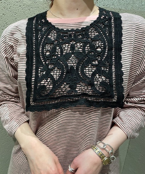 CIAOPANIC（チャオパニック）の「レース×リボン付け襟（付け襟・レディース・ブラック/オフホワイト・ONESIZE）」の16枚目の写真