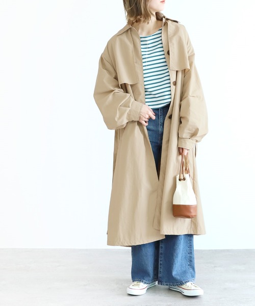 reca（レカ）の「スタンドカラーボリュームスリーブトレンチコート（トレンチコート・レディース・サンドベージュ/ベージュ・L/M）」の18枚目の写真