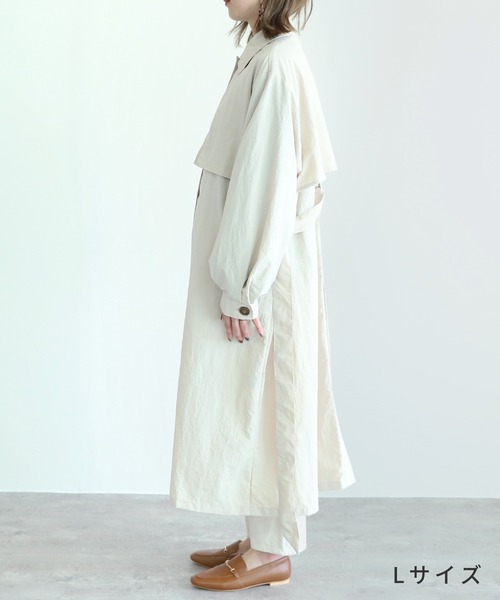 reca（レカ）の「スタンドカラーボリュームスリーブトレンチコート（トレンチコート・レディース・サンドベージュ/ベージュ・L/M）」の5枚目の写真