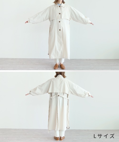 reca（レカ）の「スタンドカラーボリュームスリーブトレンチコート（トレンチコート・レディース・サンドベージュ/ベージュ・L/M）」の10枚目の写真