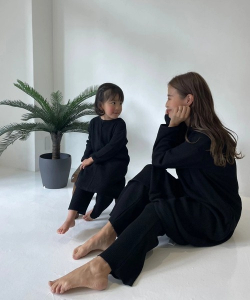 TRUNC（トランクエイティーエイト）の「Child Waffle Setup（セットアップ・キッズ・ブラック/ブラウン/アイボリー・FREE）」の10枚目の写真