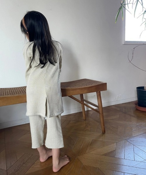 TRUNC（トランクエイティーエイト）の「Child Waffle Setup（セットアップ・キッズ・ブラック/ブラウン/アイボリー・FREE）」の15枚目の写真