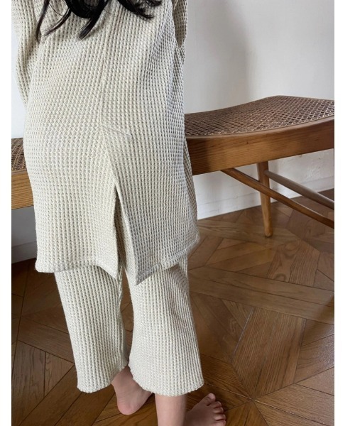 TRUNC（トランクエイティーエイト）の「Child Waffle Setup（セットアップ・キッズ・ブラック/ブラウン/アイボリー・FREE）」の18枚目の写真