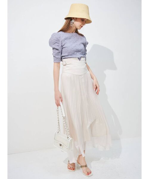 MERCURYDUO（マーキュリーデュオ）の「パワショルシャーリングカットソー（Tシャツ/カットソー・レディース・オフホワイト/ブラック/ラベンダー・FREE）」の17枚目の写真