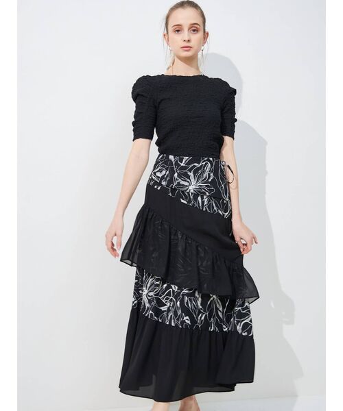 MERCURYDUO（マーキュリーデュオ）の「パワショルシャーリングカットソー（Tシャツ/カットソー・レディース・オフホワイト/ブラック/ラベンダー・FREE）」の13枚目の写真