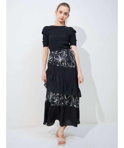 MERCURYDUO（マーキュリーデュオ）の「パワショルシャーリングカットソー（Tシャツ/カットソー・レディース・オフホワイト/ブラック/ラベンダー・FREE）」の9枚目の写真