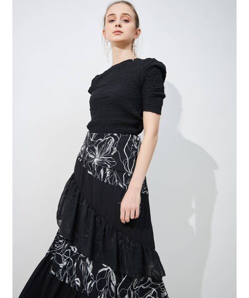 MERCURYDUO（マーキュリーデュオ）の「パワショルシャーリングカットソー（Tシャツ/カットソー・レディース・オフホワイト/ブラック/ラベンダー・FREE）」の20枚目の写真