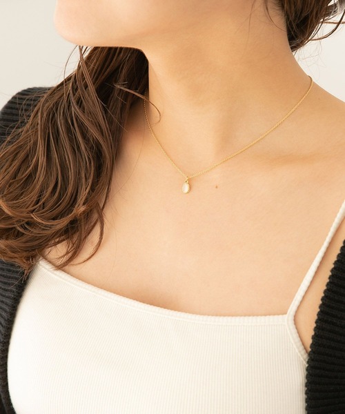 Heather（ヘザー）の「ストーンモチーフネックレス　273674（ネックレス・レディース・ブラック/アイボリー・ONE SIZE）」の2枚目の写真