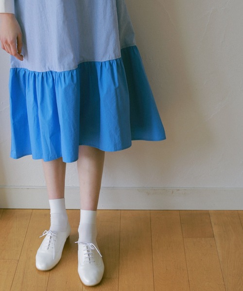 idem（イデム）の「multi stripe onepiece/ストライプシャツワンピース（ワンピース・レディース・ネイビー/ブルー・FREE）」の21枚目の写真