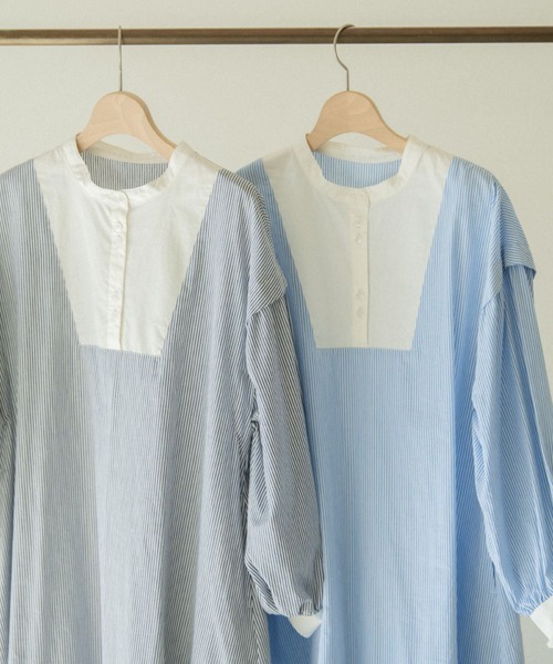 idem（イデム）の「multi stripe onepiece/ストライプシャツワンピース（ワンピース・レディース・ネイビー/ブルー・FREE）」の22枚目の写真