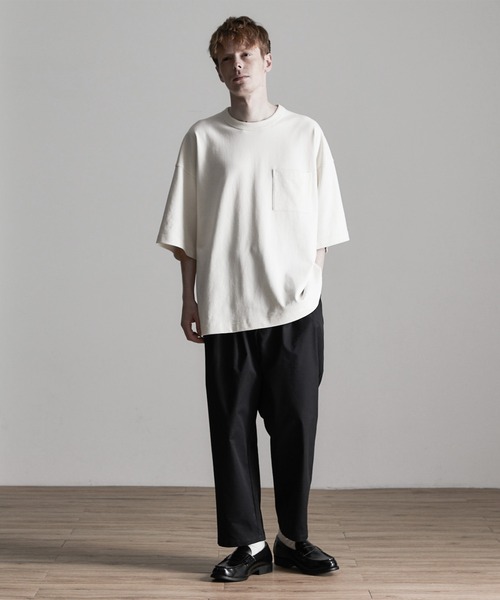 ESPONT(エスポント)の「【ESPONT】organic cotton basic big Tee(Tシャツ/カットソー・メンズ・ブラック/オリーブ/アイボリー・S/M/L)」の16枚目の写真