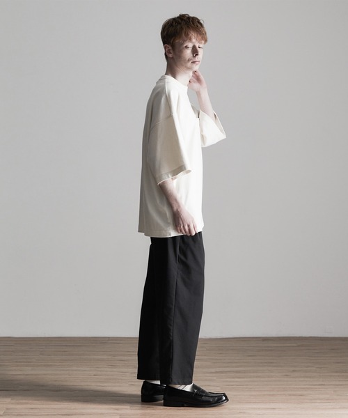 ESPONT(エスポント)の「【ESPONT】organic cotton basic big Tee(Tシャツ/カットソー・メンズ・ブラック/オリーブ/アイボリー・S/M/L)」の20枚目の写真