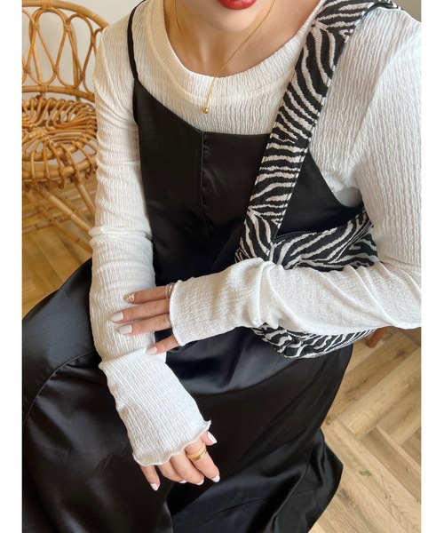 NOTHINGEVERYTHING plage シャーリングカットソー ホワイト NOTHINGEVERYTHING plage シャーリングカットソー ホワイト