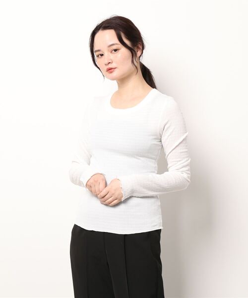 NOTHINGEVERYTHING plage シャーリングカットソー ホワイト NOTHINGEVERYTHING plage シャーリングカットソー ホワイト
