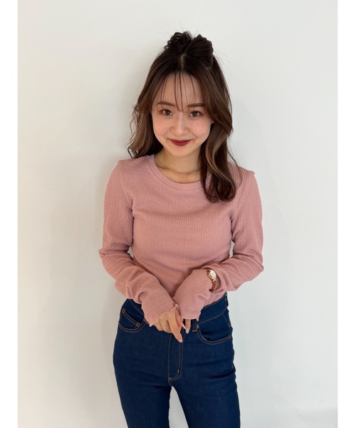 JUMELLE(ジュメロ)の「シャーリングカットソー(Tシャツ/カットソー・レディース・ホワイト/ピンク・FREE)」の16枚目の写真