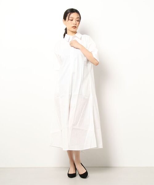 Lamoa（ラモア）の「Lamoa/ロングシャツ ルーズ ワンピース（シャツワンピース・レディース・ホワイト/ブラック/ブルー・FREE）」の10枚目の写真