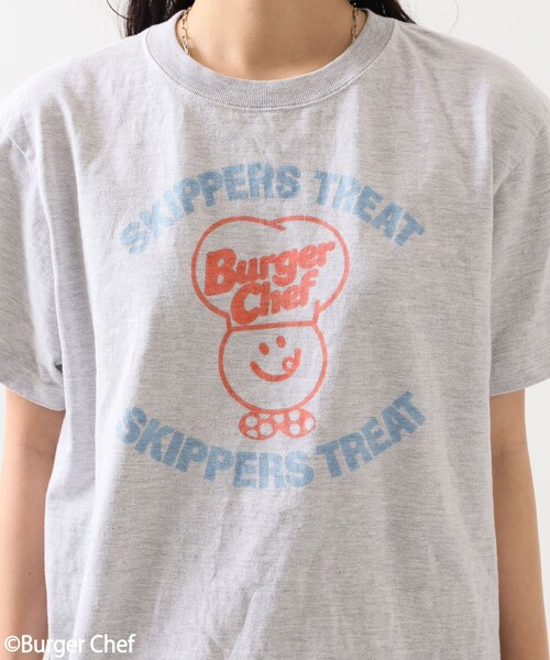 FREAK'S STORE（フリークスストア）の「Burger Chef Skipper Treat T-shirt/バーガーシェフスキッパートリートTシャツ（Tシャツ/カットソー・レディース・ホワイト/グレー・ﾌﾘ-）」の4枚目の写真