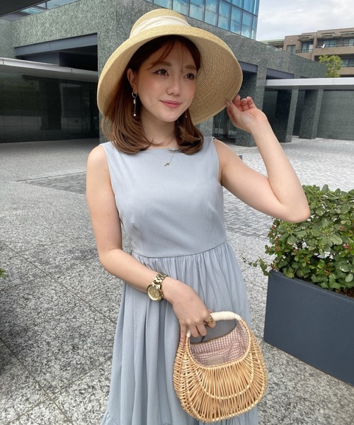 EIMY ISTOIRE（エイミーイストワール）の「リップルリボンカサブランカ（ハット・レディース・ホワイト/ネイビー/ブラック/ブラウン・FREE）」の20枚目の写真