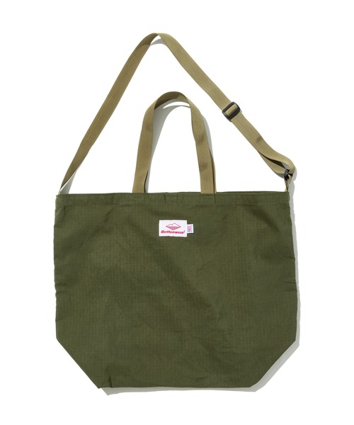 Battenwear(バテンウエア)の「【Battenwear/バテンウェア】米国製パッカブルコットントート/Packable Tote(トートバッグ・メンズ・ストーン/オリーブドラブ/ブルー系その他・ONE SIZE)」の3枚目の写真