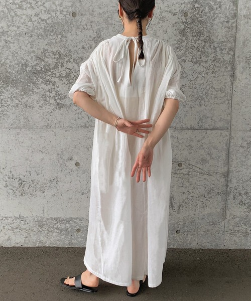 select MOCA by son(セレクトモカバイソン)の「2wayコットンギャザーワンピース(ワンピース・レディース・ホワイト/ブラック/カーキ・FREE)」の11枚目の写真