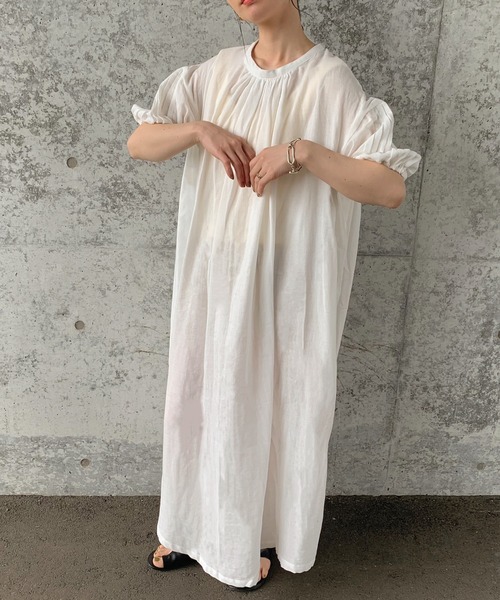 select MOCA by son(セレクトモカバイソン)の「2wayコットンギャザーワンピース(ワンピース・レディース・ホワイト/ブラック/カーキ・FREE)」の10枚目の写真