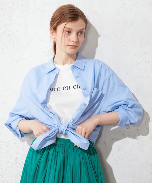 LE SOUK HOLIDAY(ルスークホリデー)の「モックネックロゴTシャツ(Tシャツ/カットソー・レディース・ブラック/オフホワイト/グリーン・M/L)」の2枚目の写真