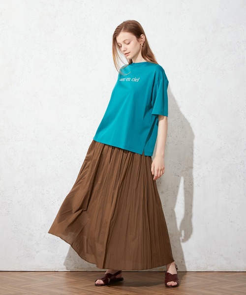 LE SOUK HOLIDAY(ルスークホリデー)の「モックネックロゴTシャツ(Tシャツ/カットソー・レディース・ブラック/オフホワイト/グリーン・M/L)」の13枚目の写真