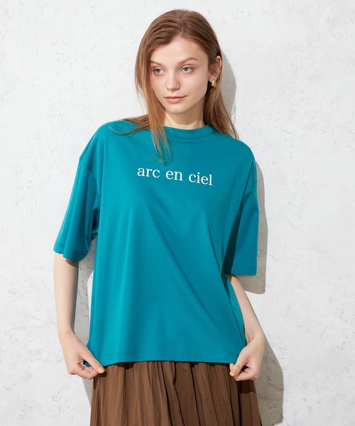 LE SOUK HOLIDAY(ルスークホリデー)の「モックネックロゴTシャツ(Tシャツ/カットソー・レディース・ブラック/オフホワイト/グリーン・M/L)」の14枚目の写真